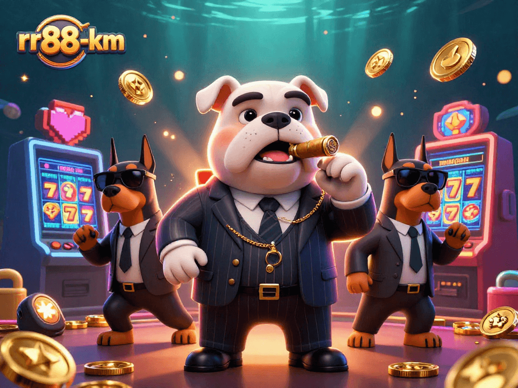 Experience thrilling slots at rr88-km with a dynamic mafia-themed 3D casino scene.