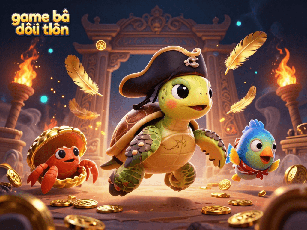 Experience game bài đổi thưởng with our vibrant pirate scene featuring treasure and gaming elements.