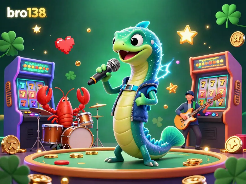 Experience game action at bro138 with a vibrant underwater casino featuring characters and slots.