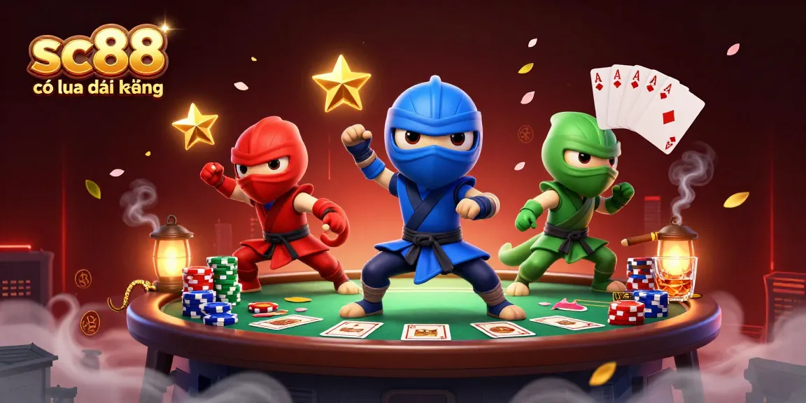 Experience thrilling gameplay with sc88 có lừa đảo không amidst poker tables and vibrant casino elements.