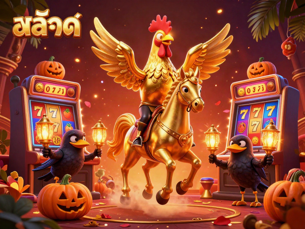 Spin slot machines with สล็อต elements showcasing fruit symbols and jackpot excitement in a vibrant casino scene.