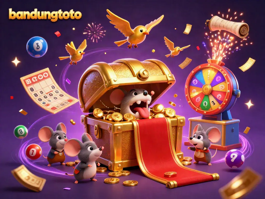 Experience the excitement of bandungtoto with animated casino elements symbolizing fun and winnings.