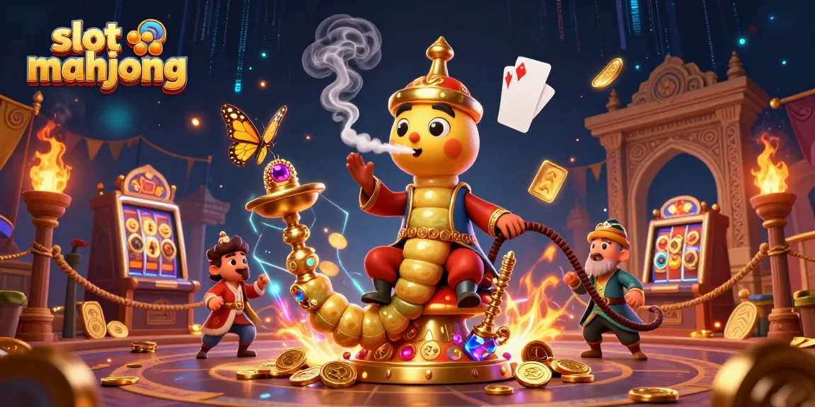 Experience the excitement of slot mahjong with a vibrant 3D illustration of playful characters in a casino environment.