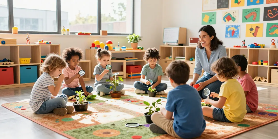 Best international preschool Singapore children learning through inquiry-based activities in a vibrant classroom.
