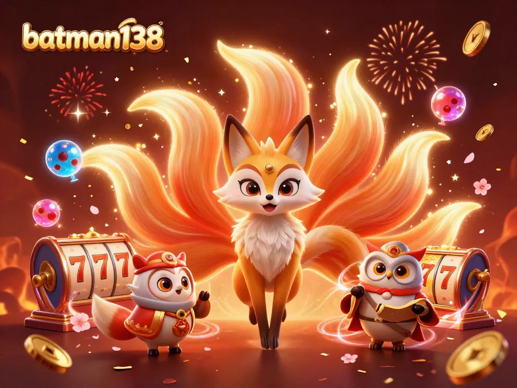 Experience thrilling gameplay with batman138's vibrant spirits and engaging slots in this lively illustration.