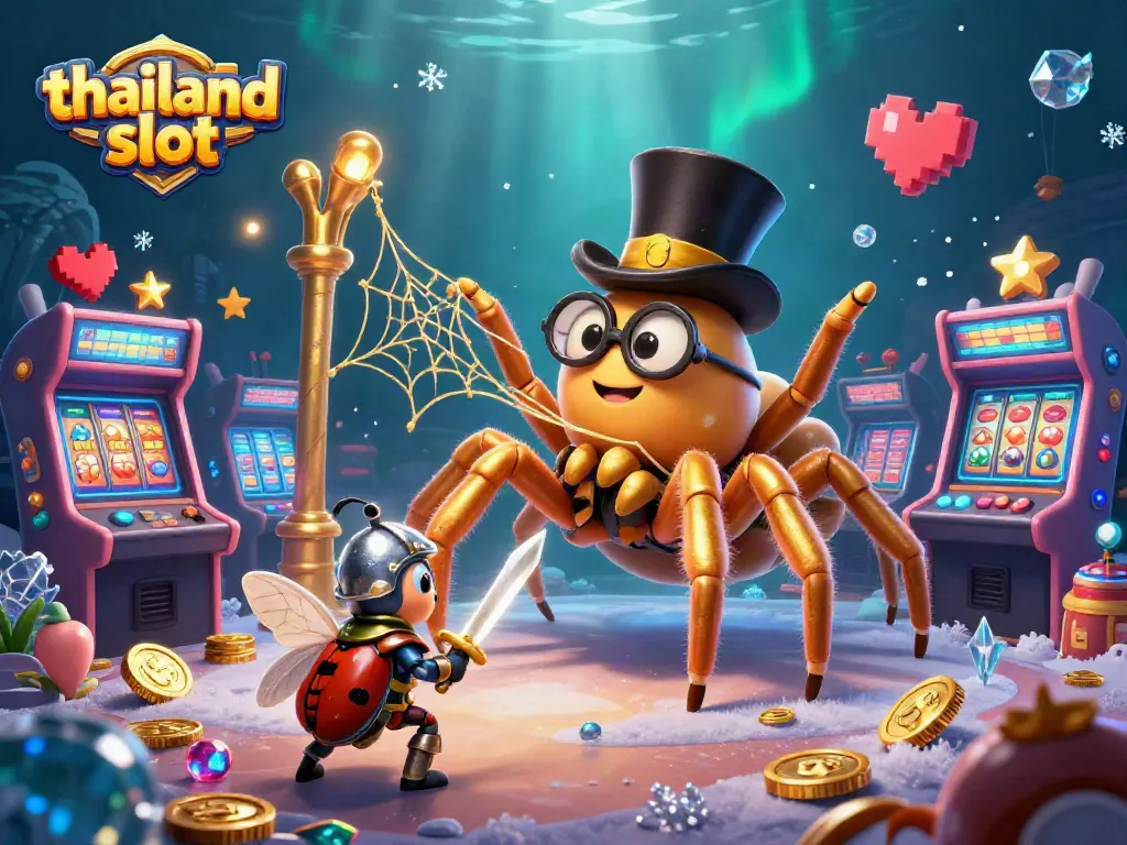 Experience the thrill of thailand slot with vibrant game visuals and characters in this captivating illustration.