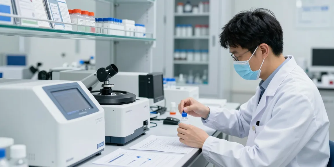 Scientist analyzing high-purity peptide research chemicals online in modern lab, showcasing COA documentation.