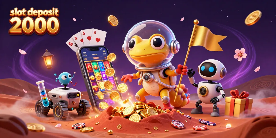 Spin reels, win big with slot deposit 2000 at an alien casino adventure, featuring vibrant 3D elements.