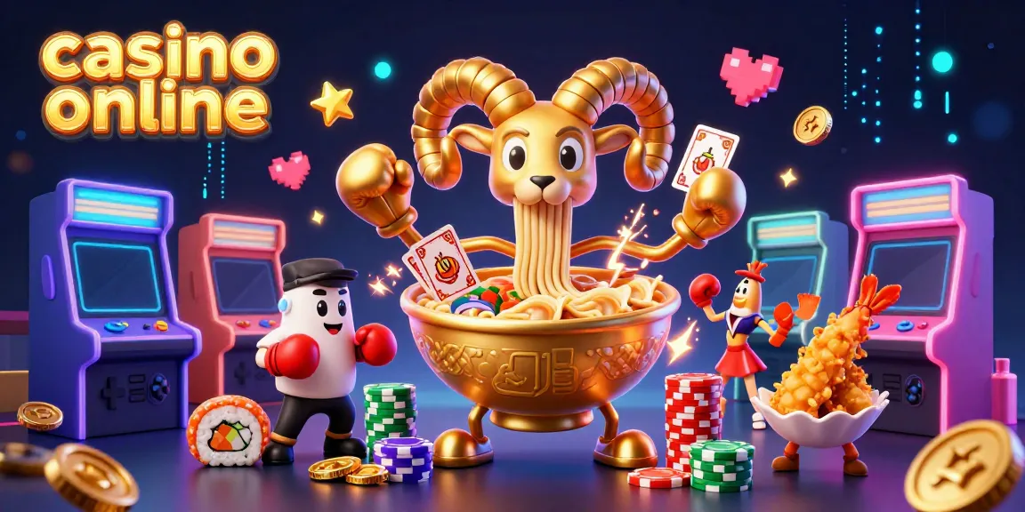Engaging casino online scene featuring cartoon characters and arcade games with vibrant colors.