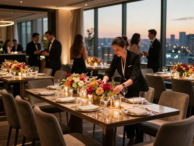 Event rental ksa showcased in a vibrant event venue with elegant setups and joyful guests.