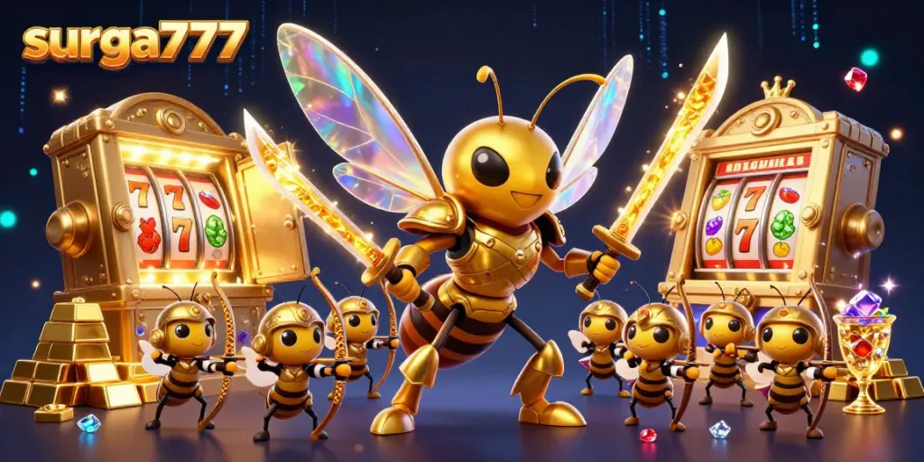Experience the thrilling excitement of surga777 slot games with vibrant 3D characters and treasures.