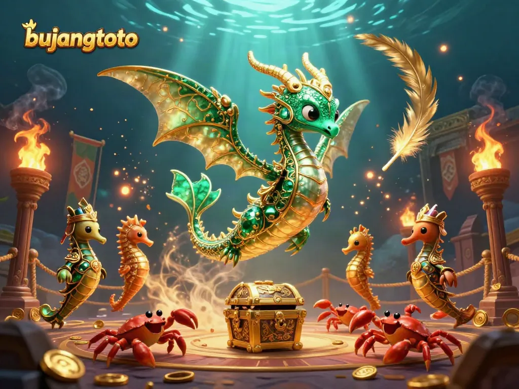 Experience the thrill of bujangtoto with a vibrant underwater casino scene showcasing unique gaming elements.