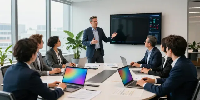 Mark Litwin at Marrisa Holdings leading a strategic meeting with experts in a dynamic conference room.