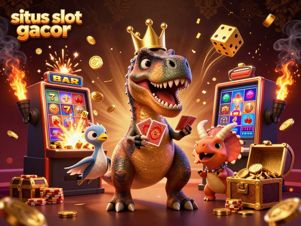 Experience thrilling jackpots with situs slot gacor in this vibrant 3D cartoon casino scene.