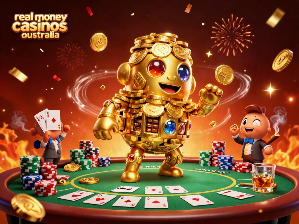 Experience real money casinos Australia with dynamic gaming elements and vibrant celebration.