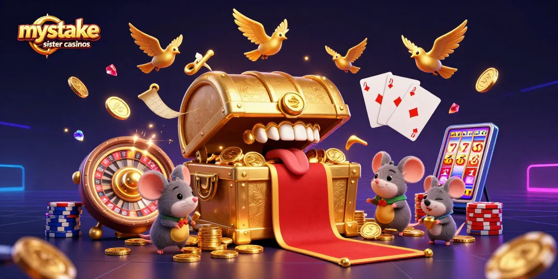 Engage with mystake sister casinos showcasing vibrant game elements and cartoon charm.