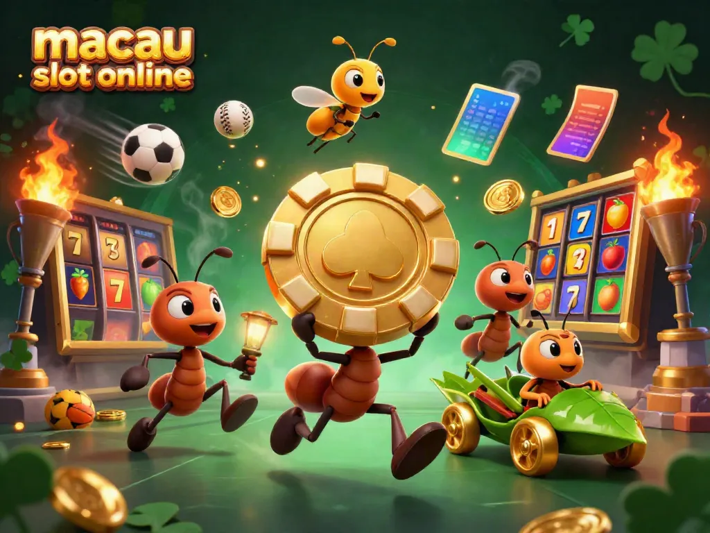 Para pemain macau slot online beraksi, mengangkat chip poker emas besar dan berlari dalam pencurian.