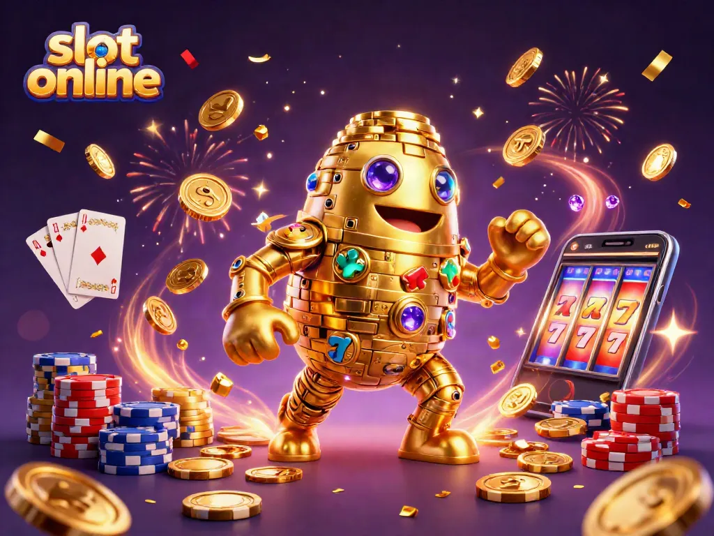 Experience thrill with slot online as golden golem spins vibrant spinning reels and rewards.