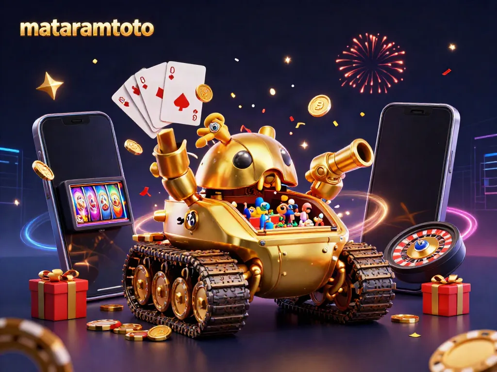 Engage with mataramtoto's vibrant casino experience featuring a golden beetle tank and casino elements.