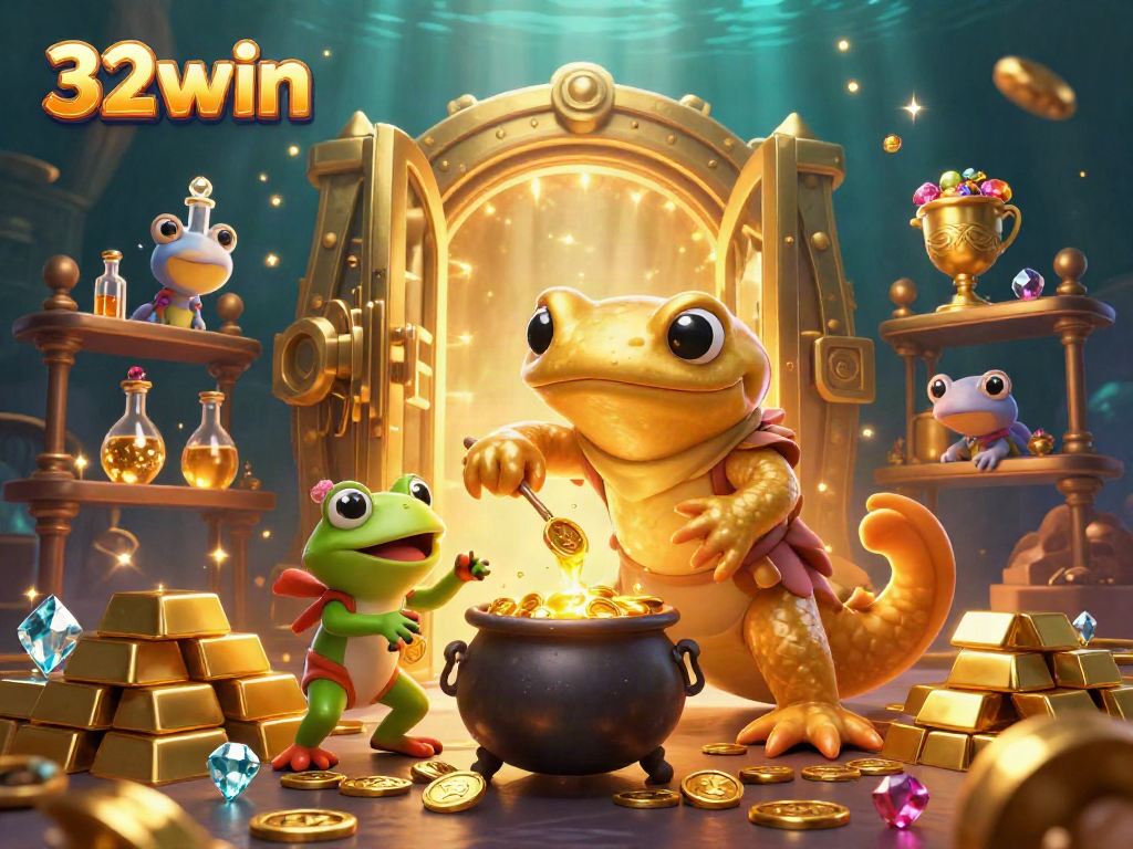 Engage with thrilling gameplay at 32win while witnessing a golden alchemist's transformation of base metals into gold.