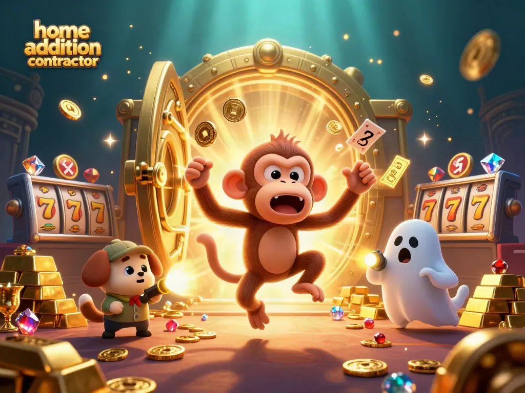 Engage with a home addition contractor in a fun-filled casino scene full of exciting elements.