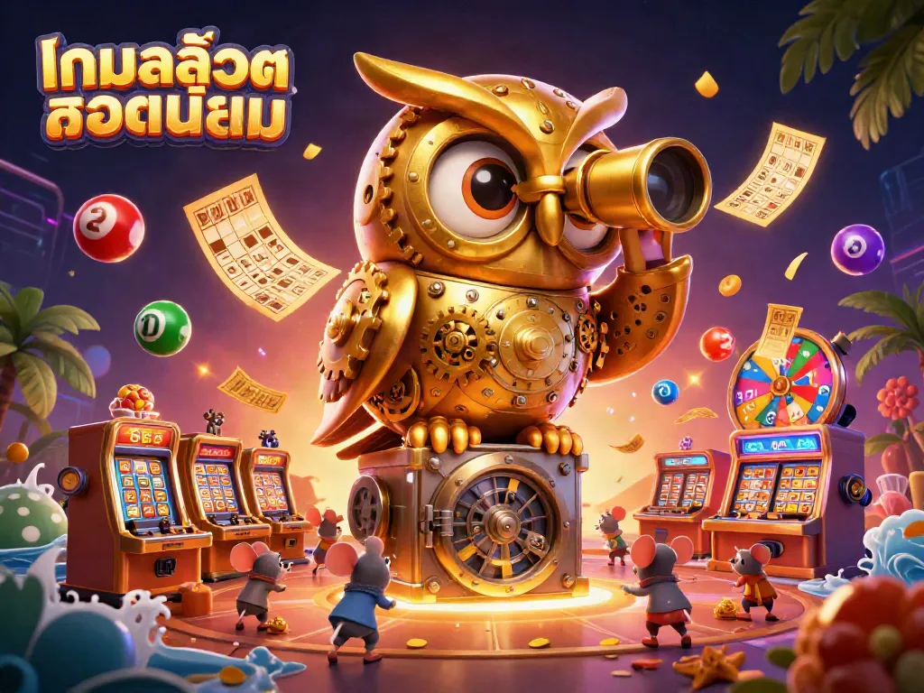 Engage with exciting เกมสล็อตยอดนิยม featuring vibrant characters and elements in a rich casino setting.