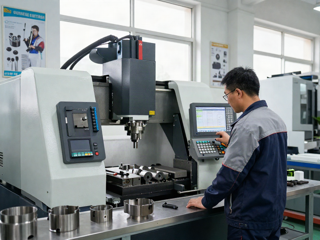 Precision CNC machining supplier utilizes advanced equipment in a bright workspace.