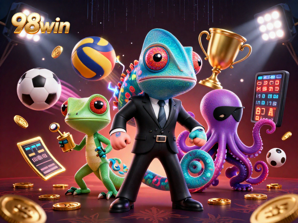 Experience thrilling betting action at 98win with vibrant sports dynamics and captivating characters.