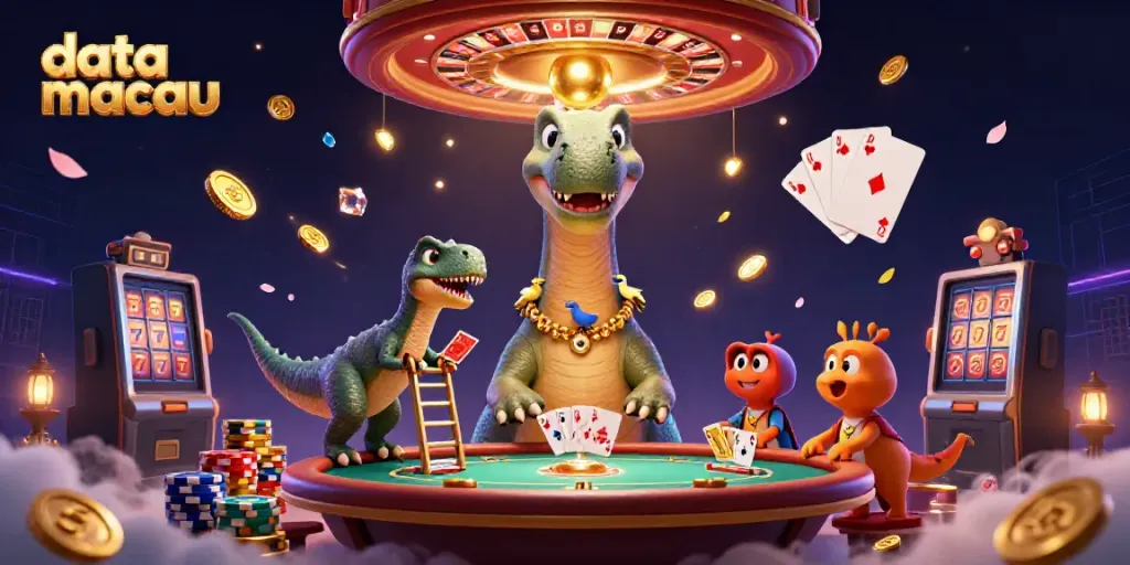 Hasil keluaran data macau di kasino dengan karakter kartun brontosaurus dan raptor