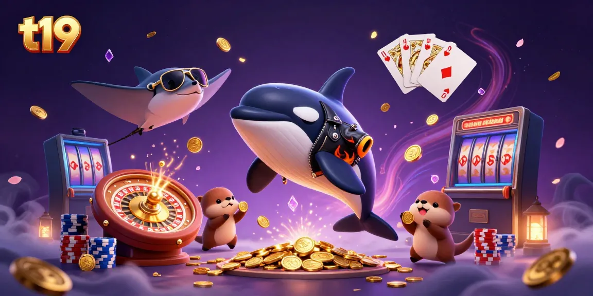 Experience excitement at t19 with an engaging underwater casino scene featuring dynamic characters and vibrant elements.